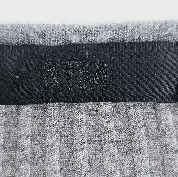 ATM Wide Rib Short Sleeve Crewneck Top in Heather Gray Size Medium - Picture 8 of 11